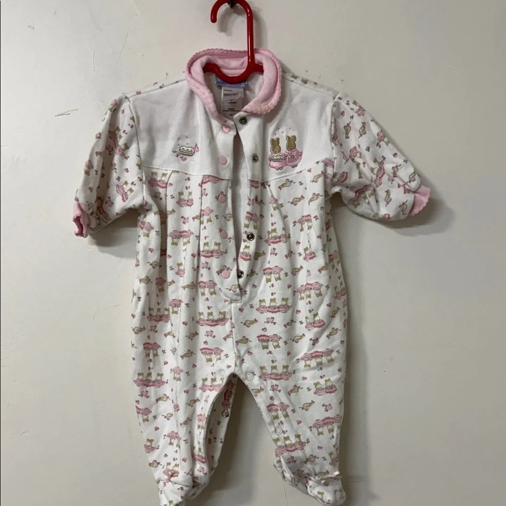Charming Pink and White Kids Footie 90’s